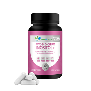 Kapsul Kompleks OEM Myo-<span class=keywords><strong>Inositol</strong></span> & D-Chiro <span class=keywords><strong>Inositol</strong></span> - Rasio 40:1 untuk Kesehatan Ovarium & Sel Telur Wanita - Product Image 1