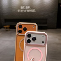 Étui de téléphone de luxe en TPU+PC avec charge sans fil, protection magnétique anti-chute pour appareil photo, support magnétique et cordon pour