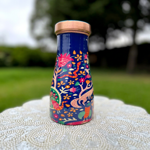 Floral Pattern <b>Copper</b> <b>Water</b> <b>Bottle</b> with Built 900ml Elegant Ayurvedic Hydration Drinkware Handmade Traditional <b>Copper</b> - Product Image 1