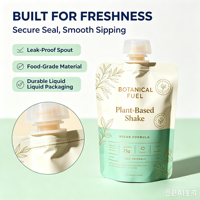 Pochette souple personnalisée avec bec verseur, qualité alimentaire, anti-fuite, pour boisson protéinée végétalienne, boisson nutritive, logo personnalisé OEM