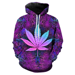 3d Printed Jersey <strong>Hoodie</strong> for Men Custom Oem Odm All-print <strong>Weeds</strong> Leaf Design - Product Image 4