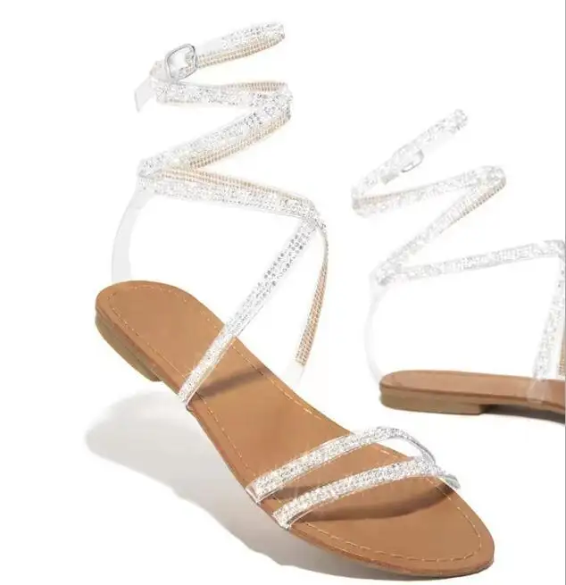 Sandalias planas para mujer, zapatos bonitos a la moda, para verano