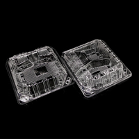 Contenants alimentaires jetables en plastique transparent à 3 compartiments, sans BPA et pliables, avec logo personnalisé pour desserts et burgers