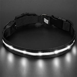 Collar de Nailon LED Ajustable para Perros, Collar Luminoso para Mascotas con Soporte para Airtag, Recargable por USB, Collar Luminoso en la Oscuridad - Product Image 4