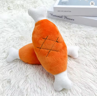 Os pour chien, jambe de poulet, fruits, carotte, jouet en peluche résistant aux morsures et qui émet des sons pour animaux de compagnie, chiens et chats