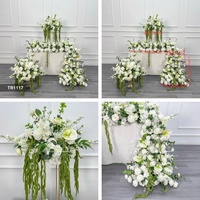 TR1117 Boule de fleurs artificielles et chemin de fleurs de la série blanc-vert les plus populaires pour les entreprises de location d'événements professionnels