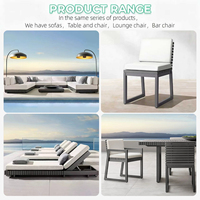 Ensemble de canapés d'extérieur modernes, ensemble de canapés de jardin imperméables, ensemble de meubles de patio en aluminium de luxe, ensemble de meubles de jardin en alliage d'aluminium
