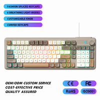 Nouveau clavier d'ordinateur ergonomique filaire USB avec rétroéclairage RVB, 98 touches, membrane personnalisable, résistant aux déversements, multi-touches pour PC