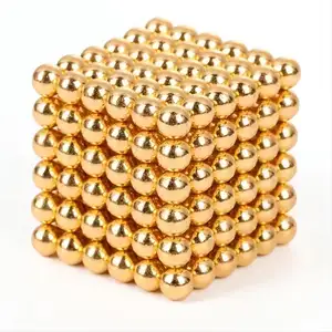 Permanent Magnetic Material Cube Magnetic Ball Ndfeb Neodium Rare Earth Magnets Gold Coating Magnet Balls Neodymium Magnet