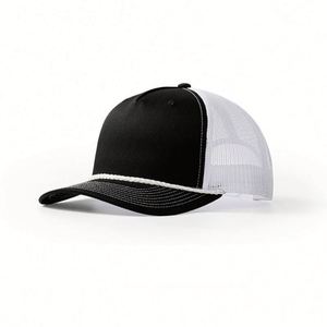 Casquette Trucker en Maille Vierge à 5 Panneaux Personnalisable, Profil Haut, avec Cordon, Vente en Gros - Product Image 4