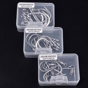 Hameçons doubles pour thon <span class=keywords><strong>GT</strong></span> 5/0 7/0 9/0 en acier inoxydable avec émerillon à roulement à billes, hameçons de jigging pour eau salée, 5 paires/boîte - Product Image 2