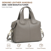Sac à main bandoulière en cuir véritable grainé pour femme avec fermeture éclair et poignée supérieure, idéal pour les rendez-vous et le bureau