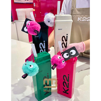 Gobelet en plastique écologique jetable personnalisé à emporter PP imprimé complet rectangle boisson froide Boba fruits thé yaourt Slush carré avec porte-couvercle
