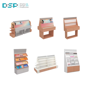 Mostrador de exhibición de cosméticos de madera con acabado lacado de la fábrica DSP Vietnam para centro comercial o salón de belleza - Product Image 1