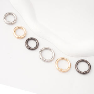 Venta directa de fábrica, cierres de resorte de anillo redondo para joyería DIY, mosquetón redondo que se puede abrir, llavero, bolsa, Clips, gancho, hebillas de cadena de perro - Product Image 6