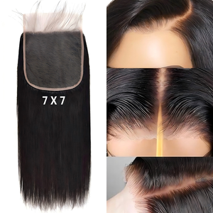 Xbl 8H Shipping 10-30 "เฉพาะมัดผมคนกัมพูชาที่มี7X7ปิดลูกไม้ด้านหน้าและปิด HD ด้านหน้าโปร่งใส - Product Image 4