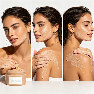 Exfoliante Corporal, Compra al por Mayor Productos Coreanos, Exfoliante en Cubos de Azúcar, Frascos Negros Vacíos de 8oz, Envase para Exfoliante Corporal Blanqueador - Product Image 5