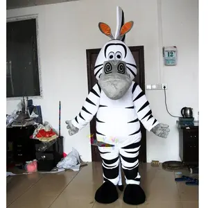 Hochwertige CE Plüsch Zebra Maskottchen Kostüm Cartoon Charakter Tier Kostüm Party Karneval für Erwachsene