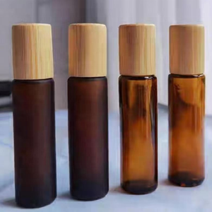 Flacon à bille d'huile de parfum en verre givré épais de 10 ml, prix bas, avec bille blanche et bouchon doré mat - Product Image 5