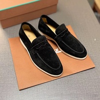 Mocassins décontractés pour hommes en cuir véritable antidérapants avec motif géométrique pour le printemps, l'été et l'automne