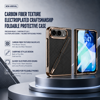 Étui de protection pliable pour iPhone 18 Ultra Fold Cover, texture fibre de carbone, finition électro-plaquée