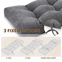 Coussin de banc de baie vitrée intérieur/extérieur matelassé doux et confortable avec attaches inférieures antidérapantes