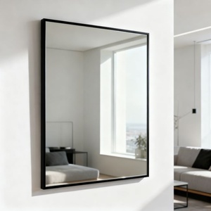 Wholesales Durable <b>Cheap</b> Modern Aluminum Alloy <b>Frame</b> Wall-mounted Mirror for Indoor Bathroom Living Room - Product Image 1