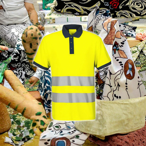 เสื้อโปโลปักโลโก้ตามสั่ง สำหรับผู้ชาย ผ้าฝ้าย 100% กันยับ พร้อมแถบสะท้อนแสง Hi Viz สำหรับงานด้านความปลอดภัย - Product Image 2
