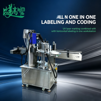 Machine d'emballage automatique pour bouteilles de produits chimiques quotidiens, avec marquage laser UV froid 355 nm, étiquetage horizontal intégré et zéro pollution par encre