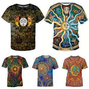 Venta al por mayor poliéster 100% algodón tallas grandes mujeres 3D estampado camiseta personalizada 3D gráfico impresión digital camisetas hombres - Product Image 2