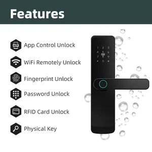 Security Digit Electric Electronic Handle Digital Tuya Ttlock Cerraduras Inteligentes Con Wifi Keys Fingerprint Door Smart Locks