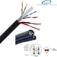 Cable de Red LAN de Alta Calidad APBG con Cable de Alimentación de 2 Hilos, Cat5e/CAT6, para Uso en Interiores y Exteriores