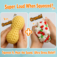 Balle Squishy en TPR souple en forme de cacahuète, à remontée lente, moulable, mignonne, Kawaii, anti-stress, décompression, jouet à presser, cadeau fait main