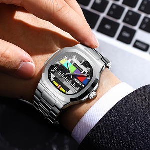 Orologio da Polso da Uomo ONTHEEDGE 1984 Retrò al Quarzo in Acciaio Inossidabile Impermeabile con Quadrante Segnale TV <span class=keywords><strong>Novità</strong></span> - Product Image 6