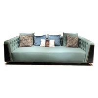 Ensemble de canapés en cuir de style italien postmoderne, luxe léger, design personnalisable, aucun assemblage requis pour les grands salons