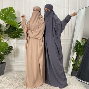 6493# Currently Trending One Piece Full Length Jilbab Prayer Abaya High Quality Nida Kimono Dresses for Muslim Ladies - Product Image 4