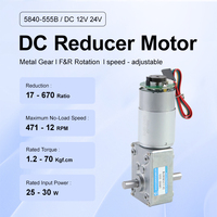 Moteur électrique 24V DC 5840-555 Encodeur Hall Double Sortie Arbre Engrenage à vis sans fin 12V Brosse Aimant Permanent 24V DC Réducteur Moteur 12V