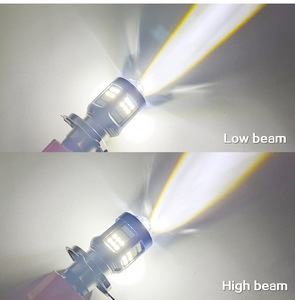 New 12V siêu sáng màu trắng và màu vàng dual-màu <span class=keywords><strong>LED</strong></span> xe máy Đèn pha H4 ba20d p15d 10 Wát nhôm chip ống kính - Product Image 5