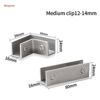 Magnifique porte de douche de salle de bain en acier inoxydable poteau mural carré support de panneau en verre trempé pinces d'angle Clips antidérapants