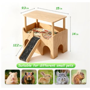 Abri détachable avec escalier, petits habitats chaleureux et mignons pour hamsters et furets - Product Image 5