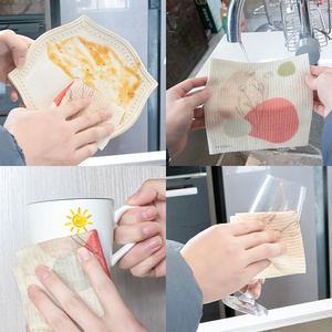 Éponges à <span class=keywords><strong>vaisselle</strong></span> suédoises biodégradables réutilisables écologiques à design personnalisé, très vendues - Product Image 3