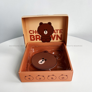 Impresión de patrón de oso, precio al por mayor, pastel de alegría, pastel de chocolate, pastelería, regalo para niños, caja de papel personalizada con posavasos para panadería - Product Image 4