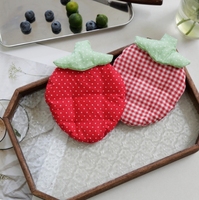 Sous-verre fraise style Ins - Sous-verre en tissu mignon isolant thermique - Tapis décoratif anti-brûlure pour bureau