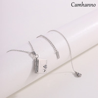 Collier pendentif en cuivre pour femme, design transfrontalier, motif lettre d'amour, avec chaîne en bambou – Longueur ras du cou, personnalisé et chic