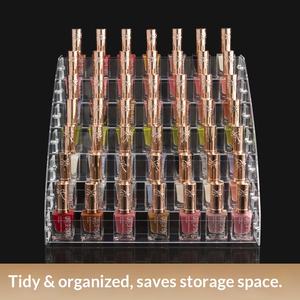 Expositor e Caixa de Armazenamento de Esmaltes de Plástico Transparente Multicamadas, Triangular, de Chão e Não Dobrável para Sala de Estar - Product Image 4
