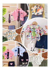 เสื้อผ้าเด็กสไตล์ผสมแบบใหม่ล่าสุด กระเป๋าเด็กสำหรับเด็กอายุ 0-12 ปี ขายส่ง ชุดเดรสผู้หญิงมาใหม่ ป้ายโพลีเอสเตอร์ ชุดคิท - Product Image 6