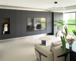 2025 caliente moderno soporte de TV de madera maciza pared completa Simple Almacenamiento de fondo para el hogar gabinete de combinación integrado para TV RAC KTV para - Product Image 6