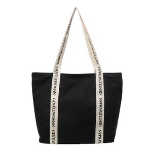 Custom Logo Beach Tote <b>Bag</b> with Cotton Handle Canvas <b>Material</b> Shoulder Closure for Daily Use Personalized Letters Design - Product Image 3