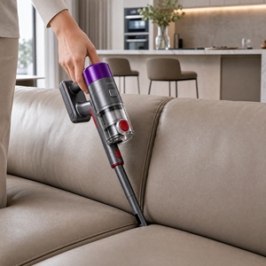Aspirateur à main avec tige rouge et tête moteur violette, capacité de 1,2 L, plusieurs accessoires pour usage domestique - Product Image 4
