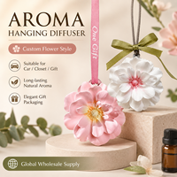 Diffuseur de parfum floral de luxe pour voiture - Pendentif en ruban parfumé, cadeau promotionnel pour événements de mariage, décoration en gros